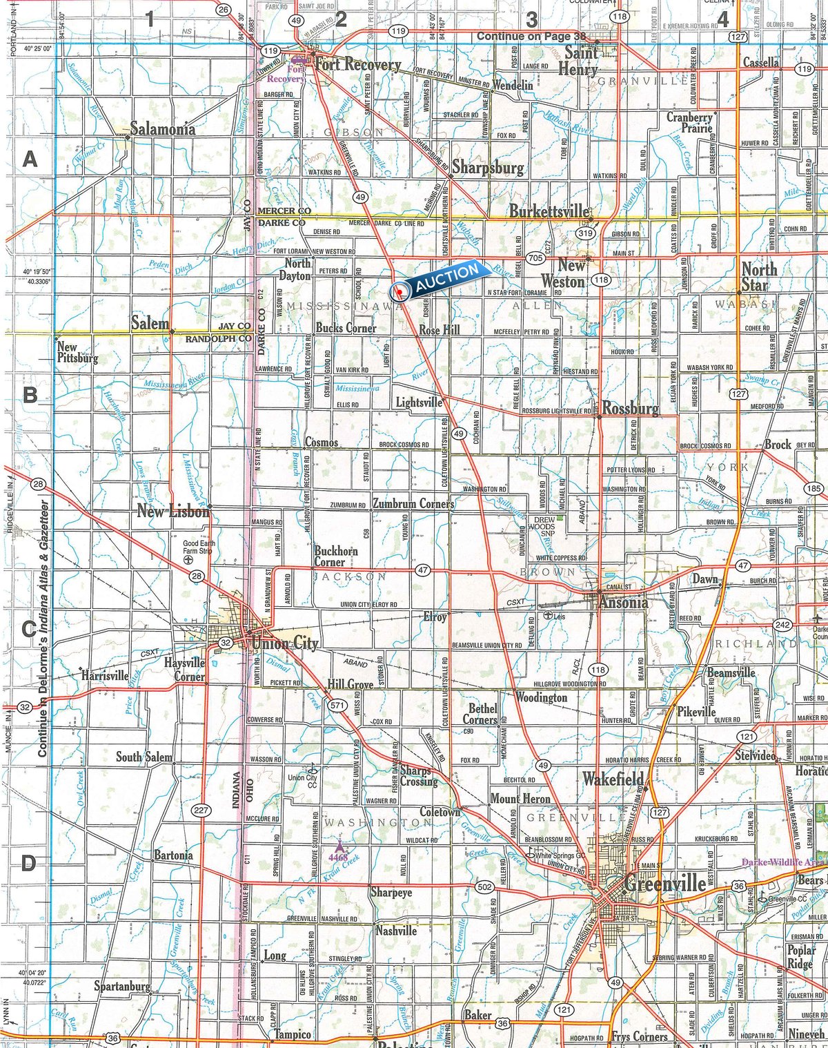 Area map - FARM EQUIPMENT AUCTION IN DARKE COUNTY, OHIO